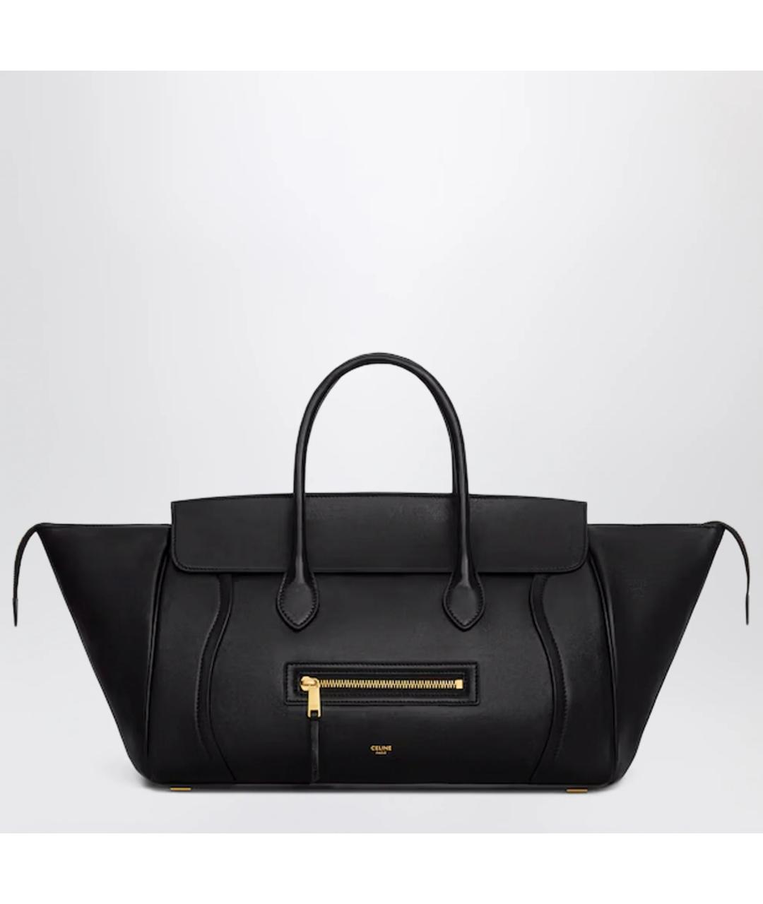 CELINE Черная кожаная сумка тоут, фото 3