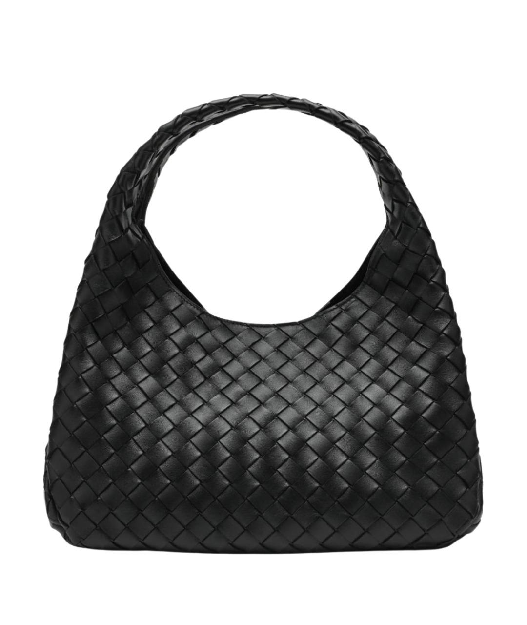 BOTTEGA VENETA Черная кожаная сумка через плечо, фото 1