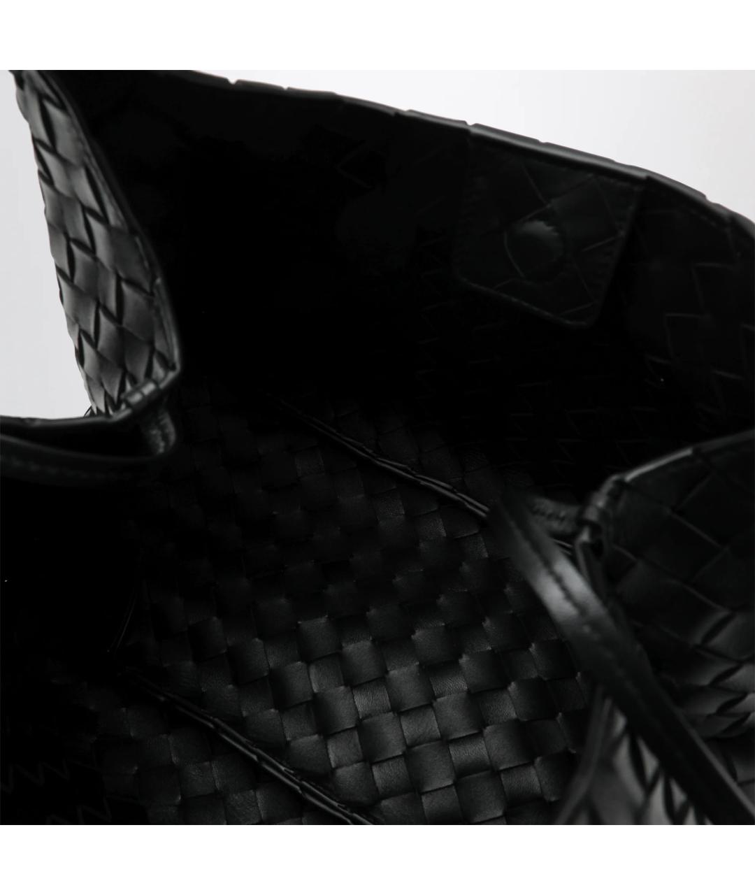 BOTTEGA VENETA Черная кожаная сумка через плечо, фото 4