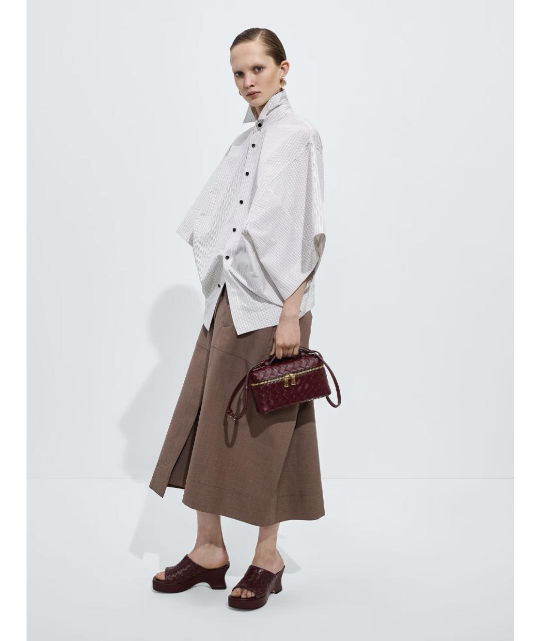 BOTTEGA VENETA Бордовая кожаная сумка с короткими ручками, фото 6