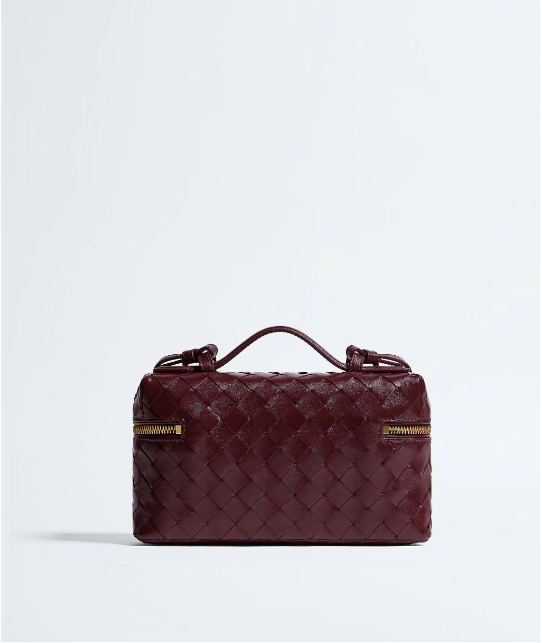 BOTTEGA VENETA Бордовая кожаная сумка с короткими ручками, фото 5