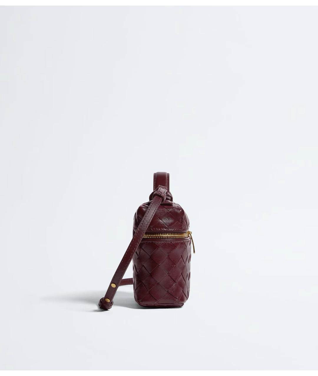 BOTTEGA VENETA Бордовая кожаная сумка с короткими ручками, фото 4