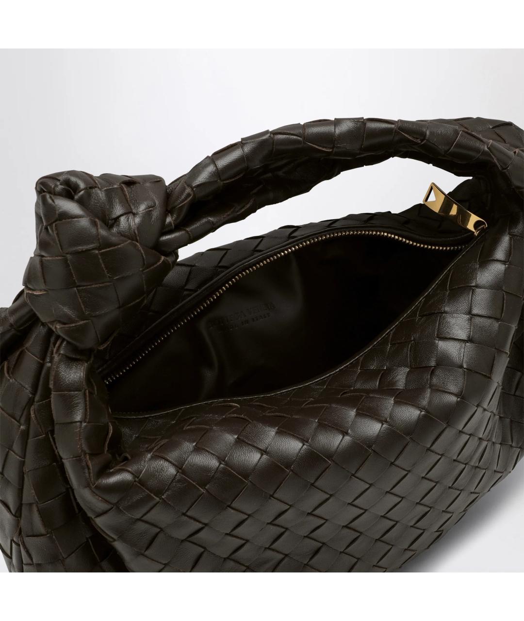 BOTTEGA VENETA Коричневая кожаная сумка через плечо, фото 4
