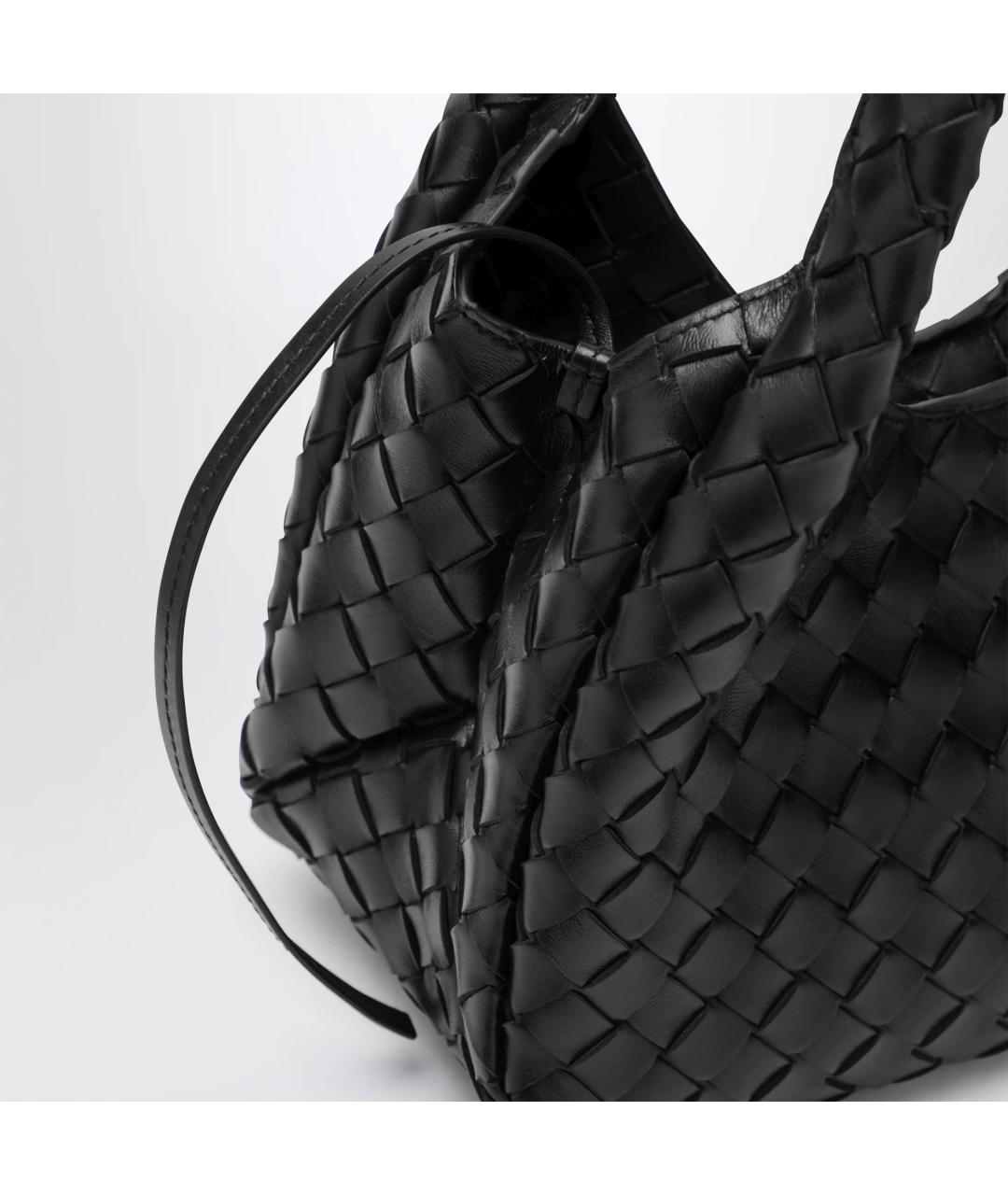 BOTTEGA VENETA Черная кожаная сумка через плечо, фото 4