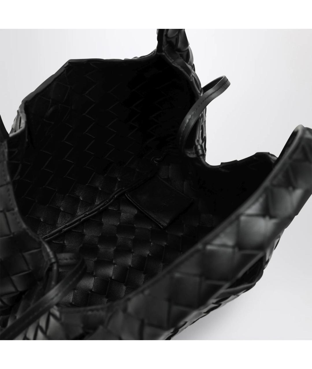 BOTTEGA VENETA Черная кожаная сумка через плечо, фото 5