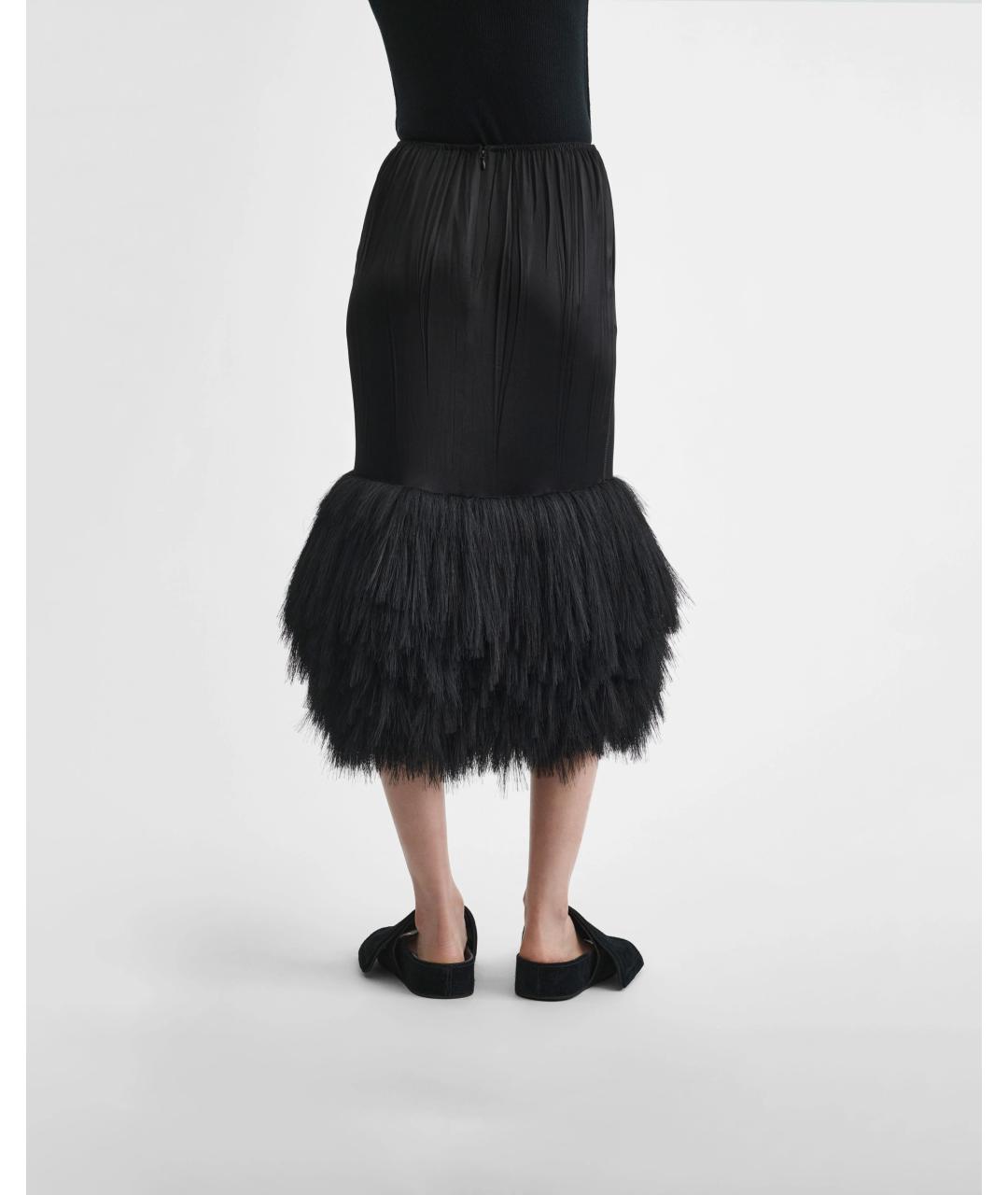 PHOEBE PHILO Черная шелковая юбка миди, фото 5