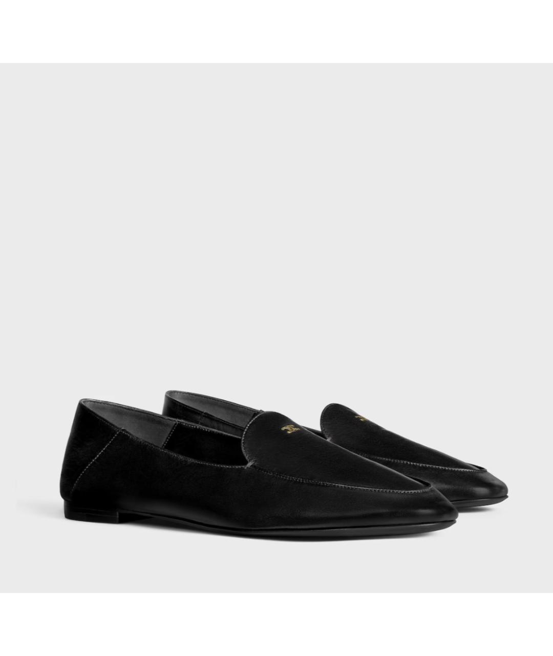 CELINE Черные кожаные лоферы, фото 3