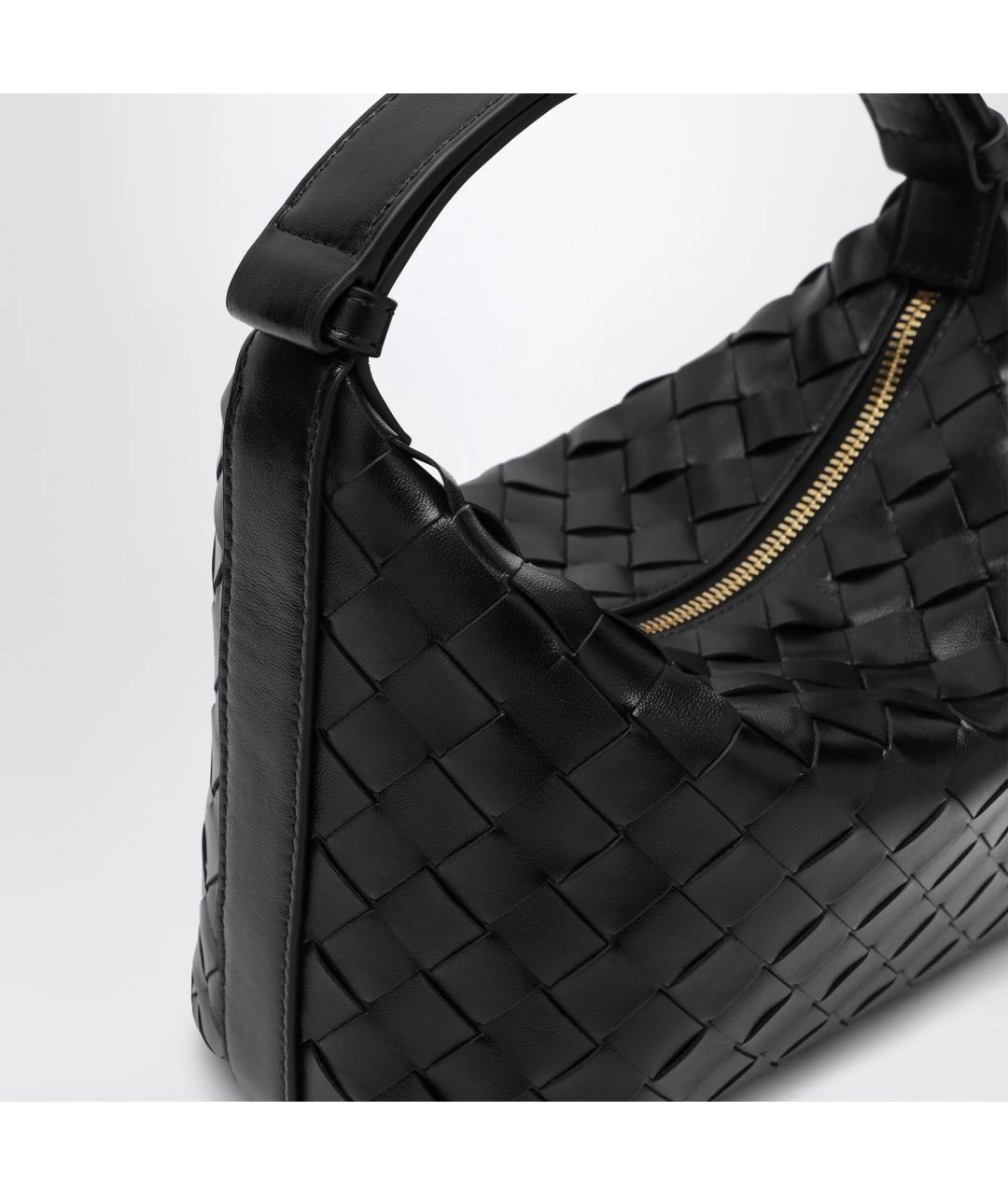 BOTTEGA VENETA Черная кожаная сумка с короткими ручками, фото 5