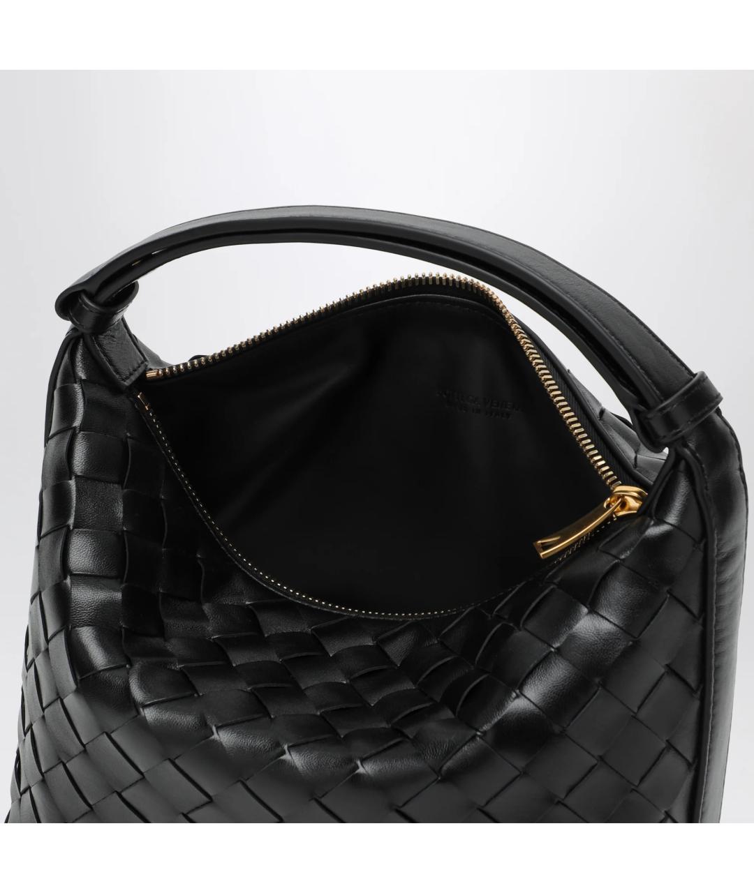 BOTTEGA VENETA Черная кожаная сумка с короткими ручками, фото 4