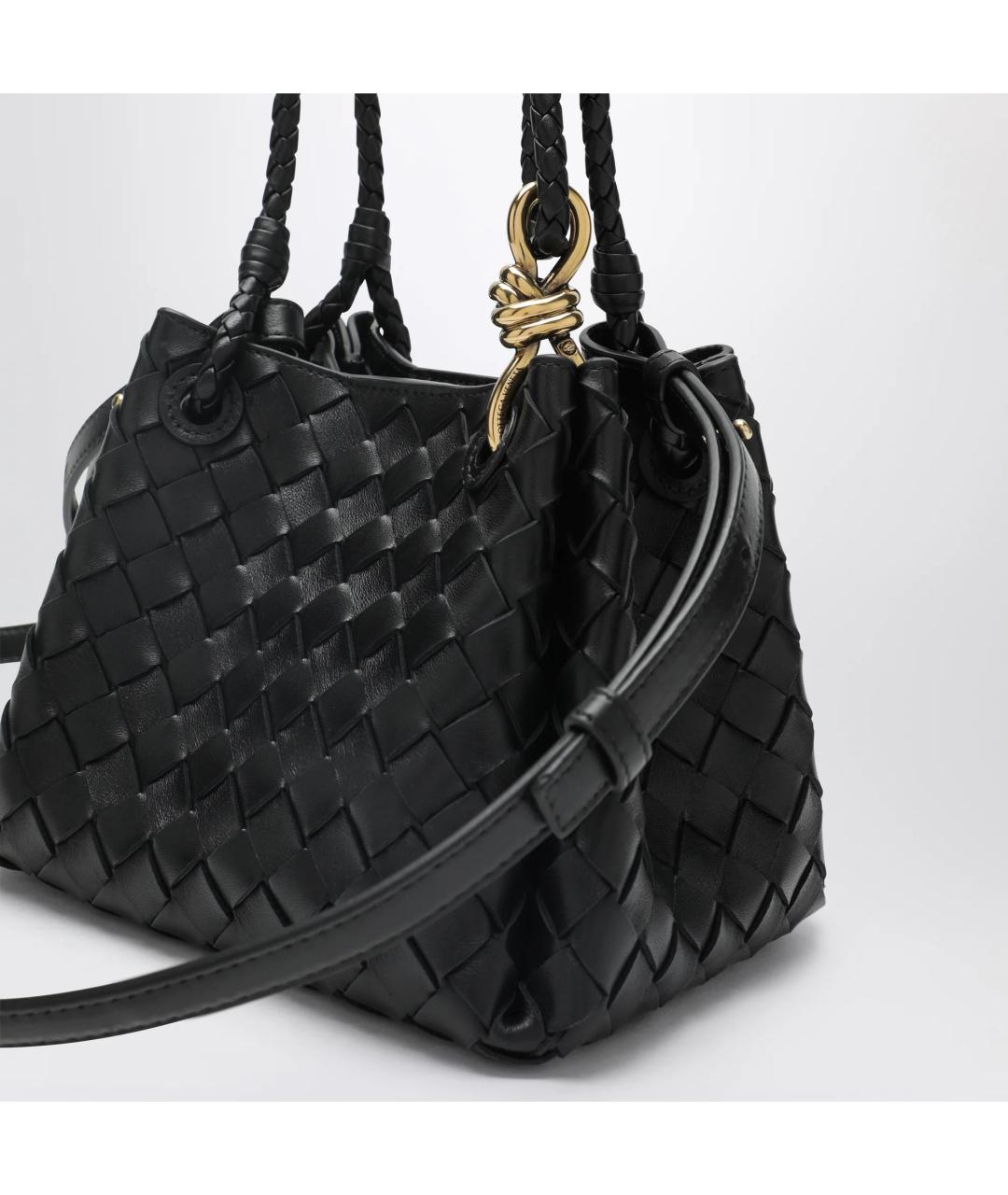 BOTTEGA VENETA Черная кожаная сумка через плечо, фото 5