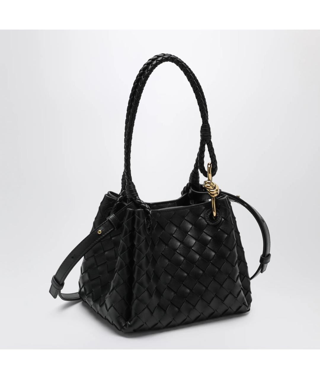 BOTTEGA VENETA Черная кожаная сумка через плечо, фото 2
