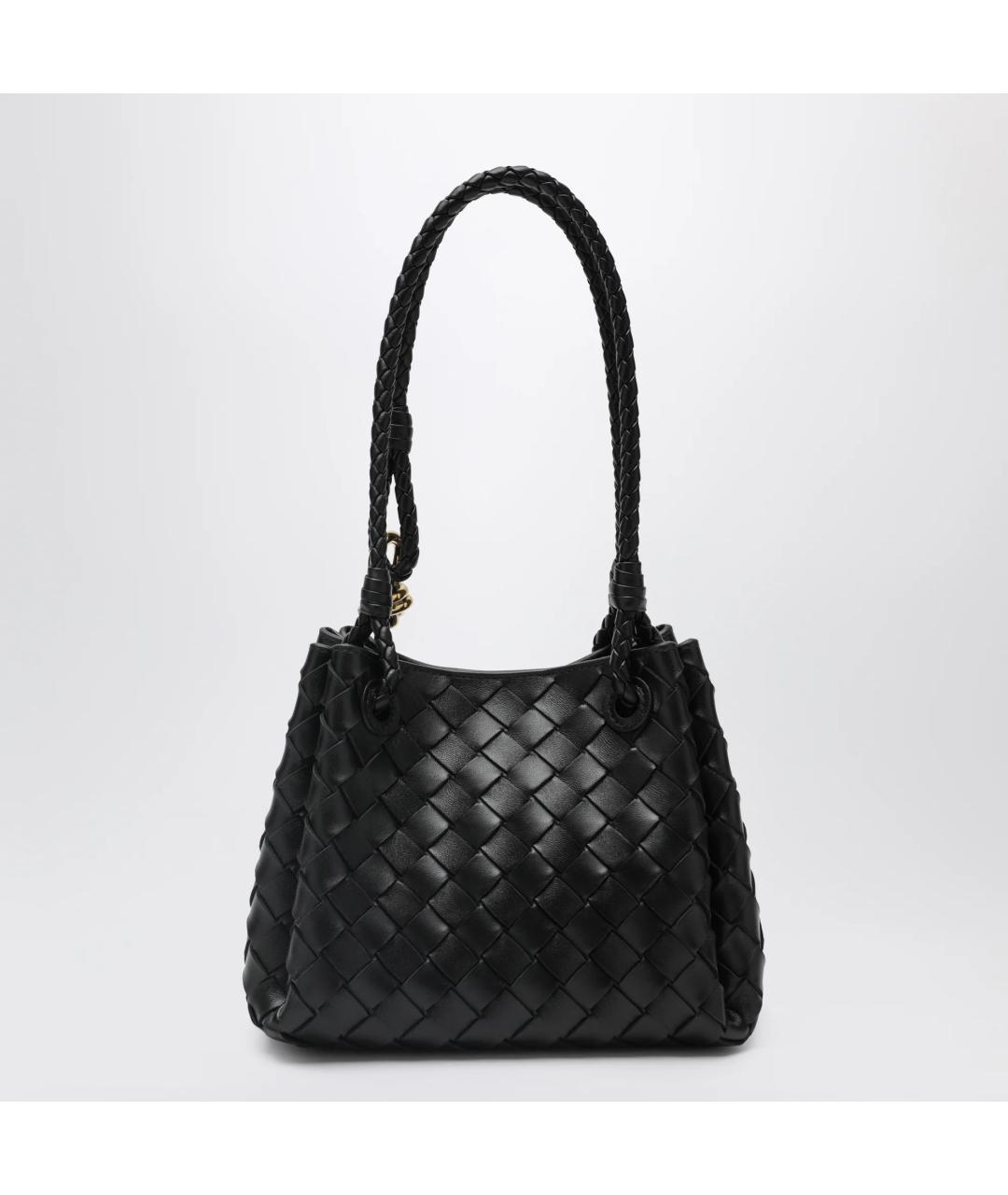 BOTTEGA VENETA Черная кожаная сумка через плечо, фото 3
