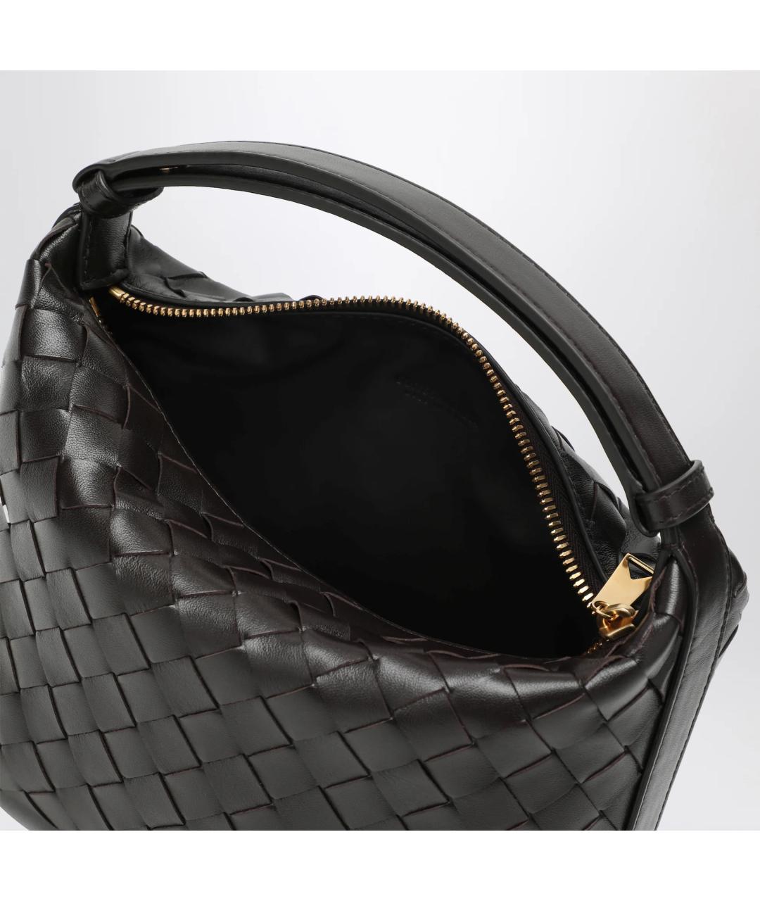 BOTTEGA VENETA Коричневая кожаная сумка с короткими ручками, фото 4
