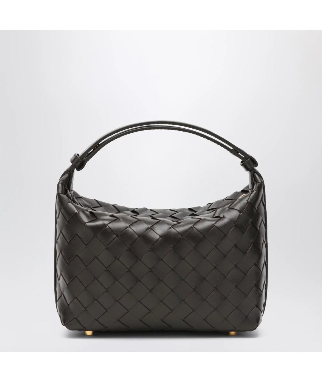 BOTTEGA VENETA Коричневая кожаная сумка с короткими ручками, фото 3