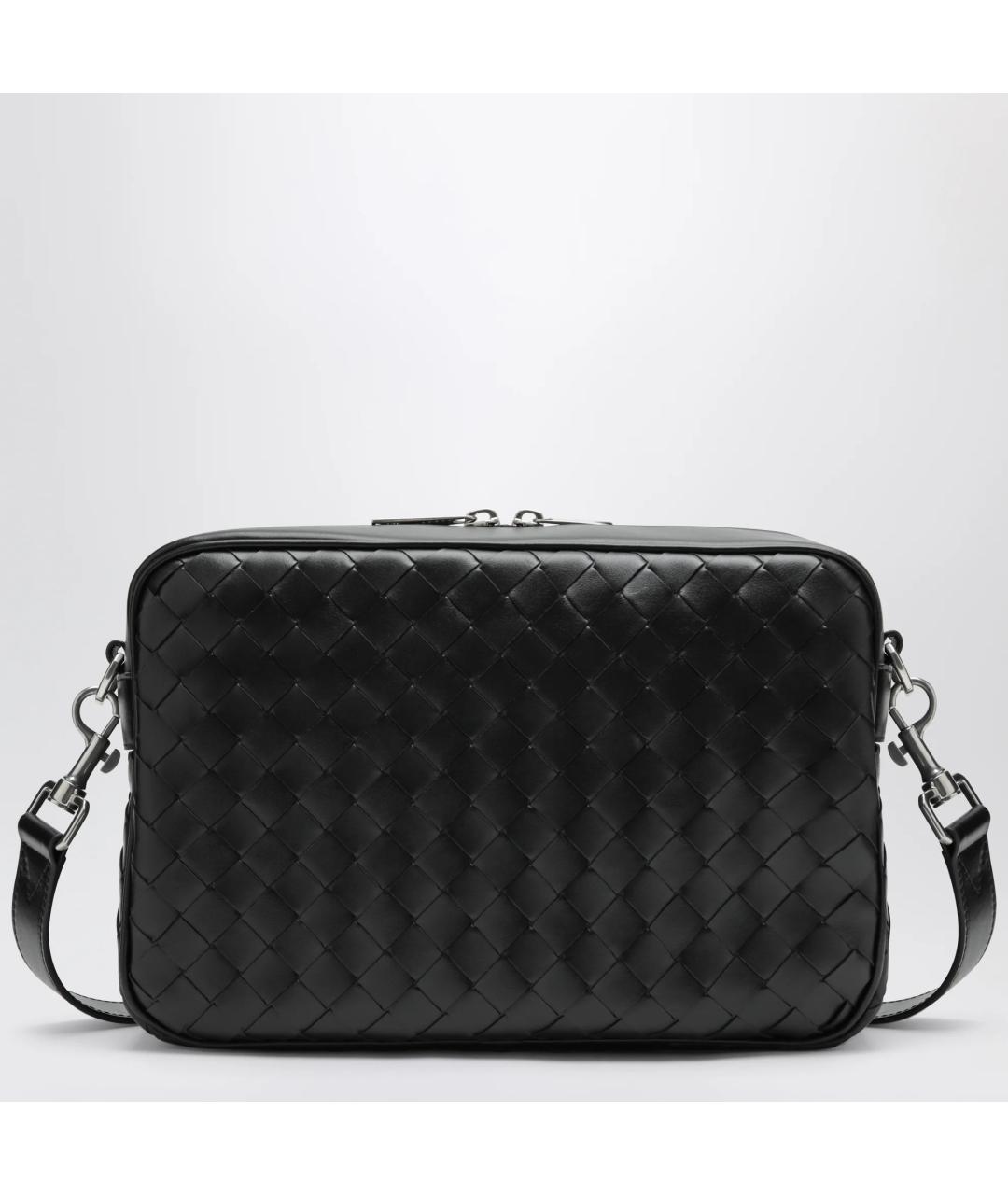 BOTTEGA VENETA Черная кожаная сумка на плечо, фото 3