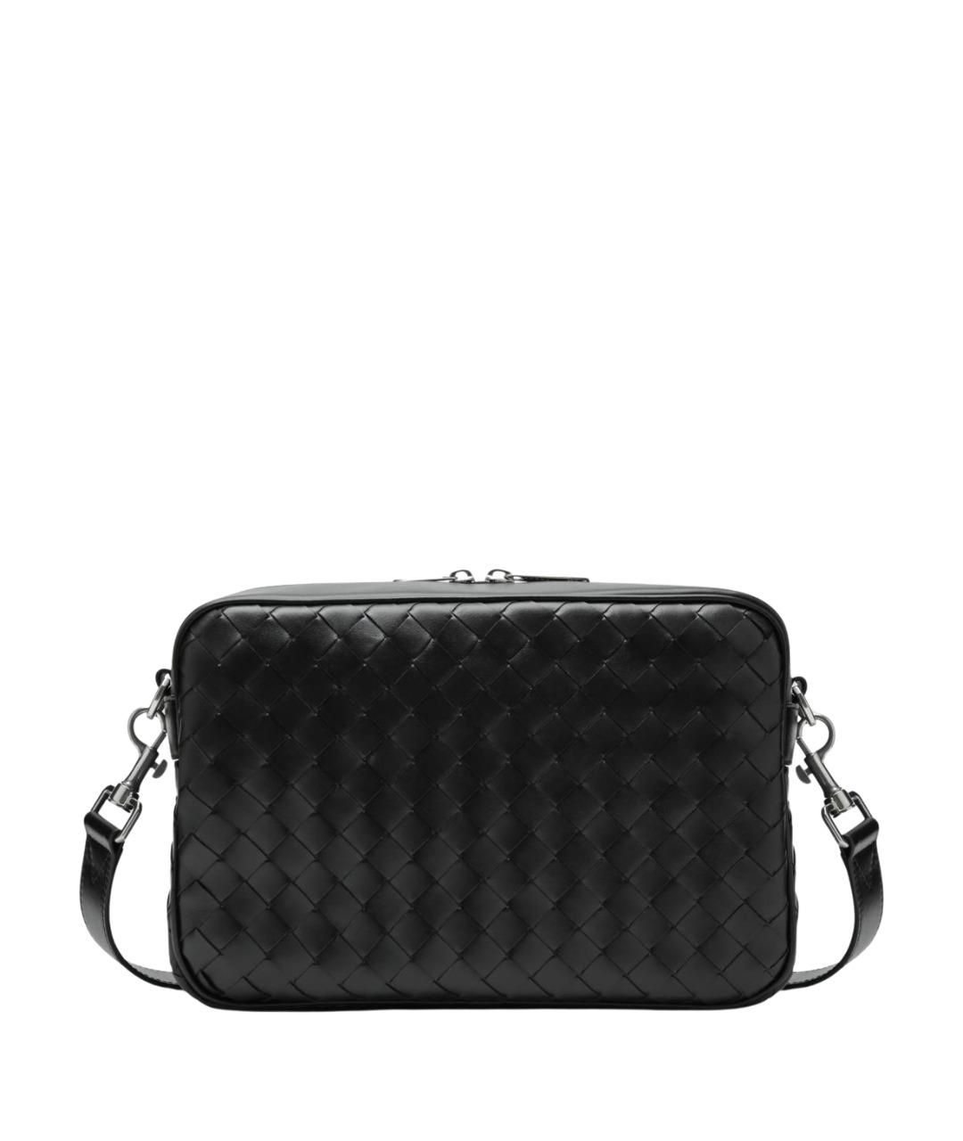 BOTTEGA VENETA Черная кожаная сумка на плечо, фото 1