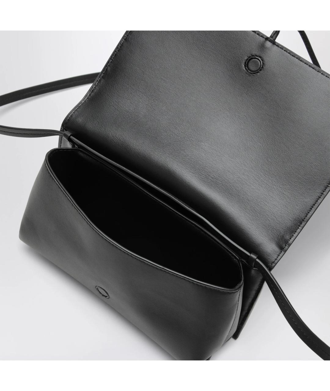 BOTTEGA VENETA Черная кожаная сумка через плечо, фото 4