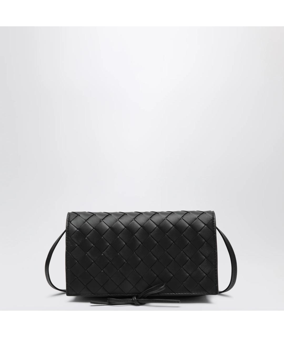 BOTTEGA VENETA Черная кожаная сумка через плечо, фото 6