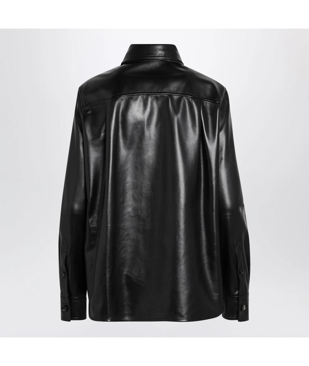 BOTTEGA VENETA Черная кожаная рубашка, фото 2