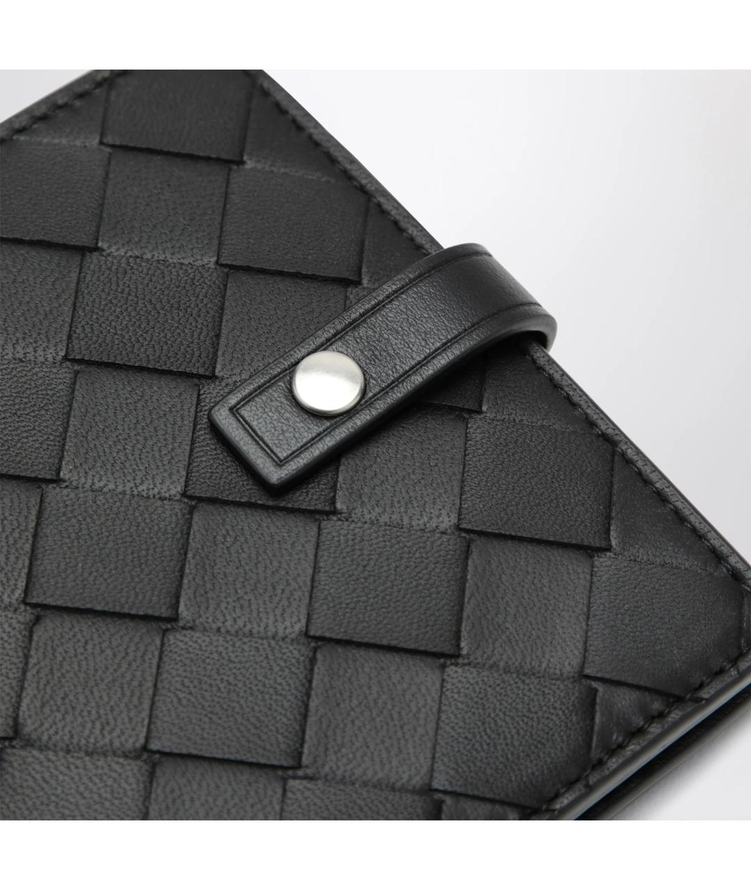 BOTTEGA VENETA Черный кожаный кошелек, фото 4