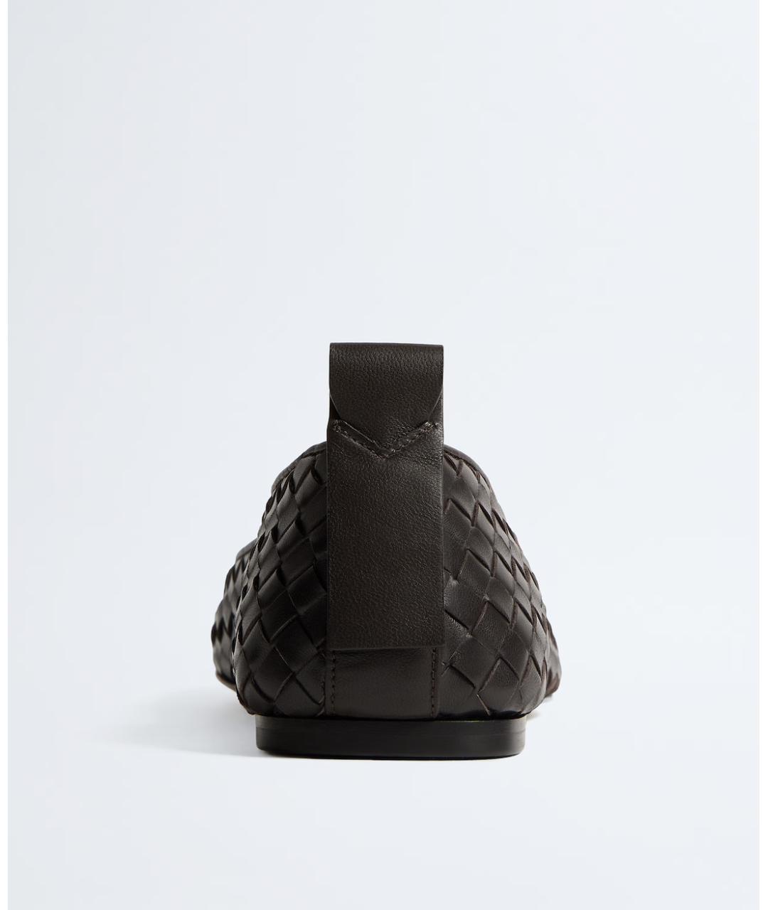 BOTTEGA VENETA Коричневые кожаные балетки, фото 5