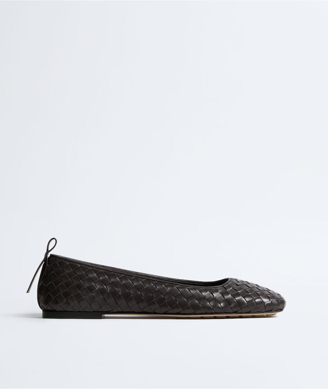 BOTTEGA VENETA Коричневые кожаные балетки, фото 6
