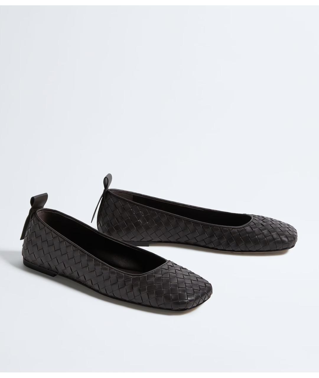 BOTTEGA VENETA Коричневые кожаные балетки, фото 3