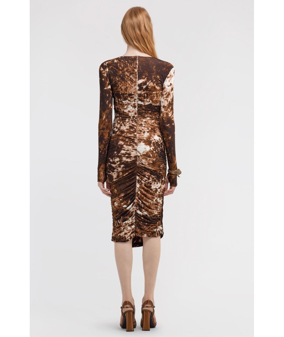 ROBERTO CAVALLI Коричневое коктейльное платье, фото 4