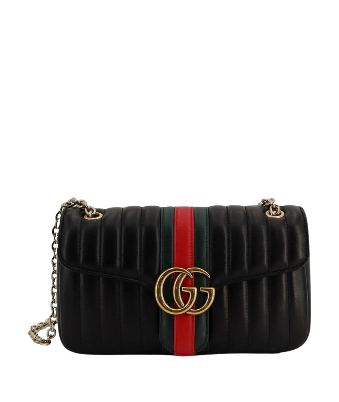 GUCCI Черная кожаная сумка через плечо, фото 1