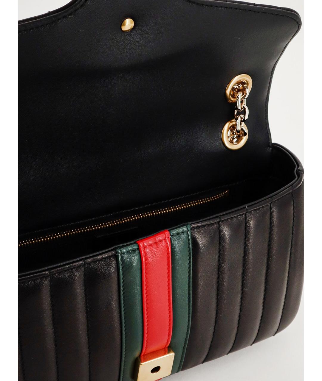 GUCCI Черная кожаная сумка через плечо, фото 5