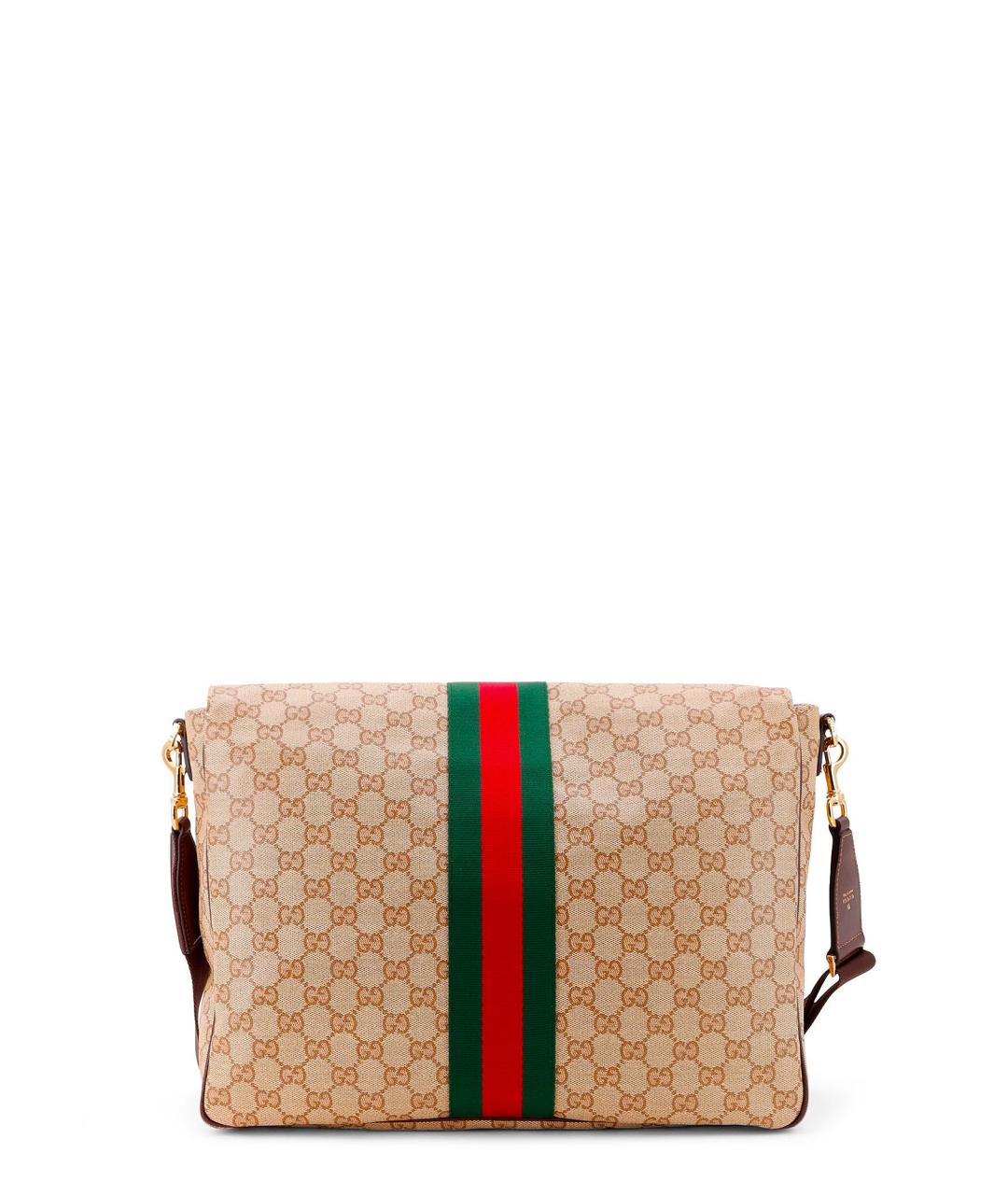 GUCCI Бежевая сумка на плечо из канвы, фото 2