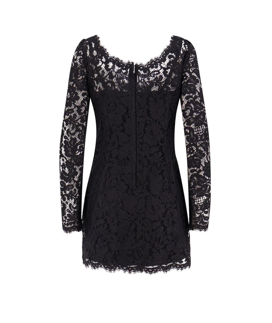 DOLCE&GABBANA Черное хлопковое коктейльное платье, фото 2