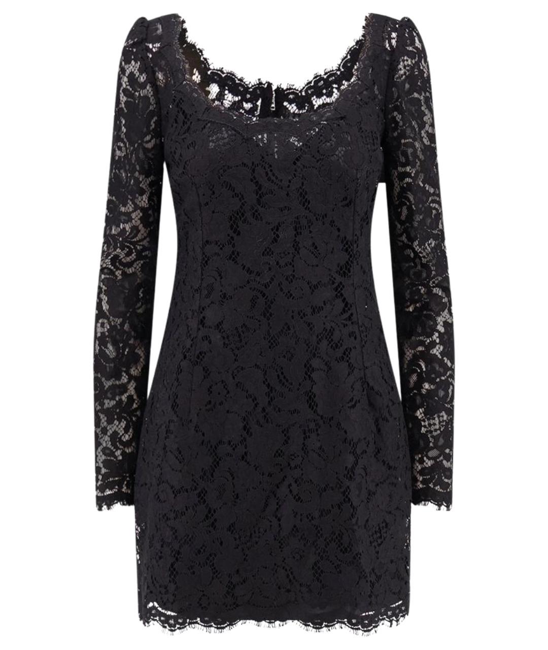 DOLCE&GABBANA Черное хлопковое коктейльное платье, фото 1