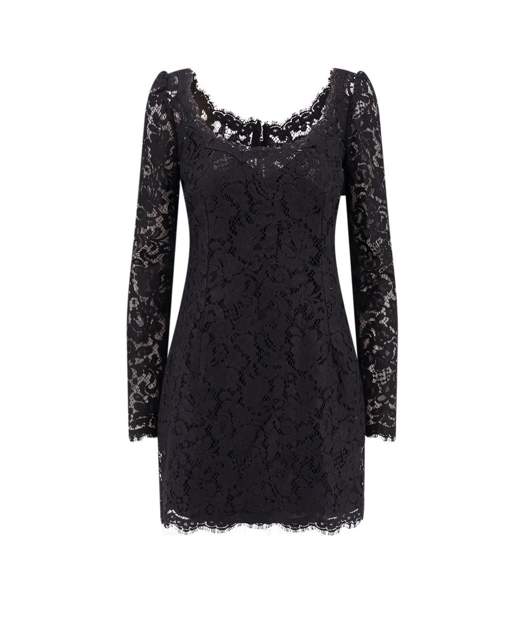 DOLCE&GABBANA Черное хлопковое коктейльное платье, фото 4