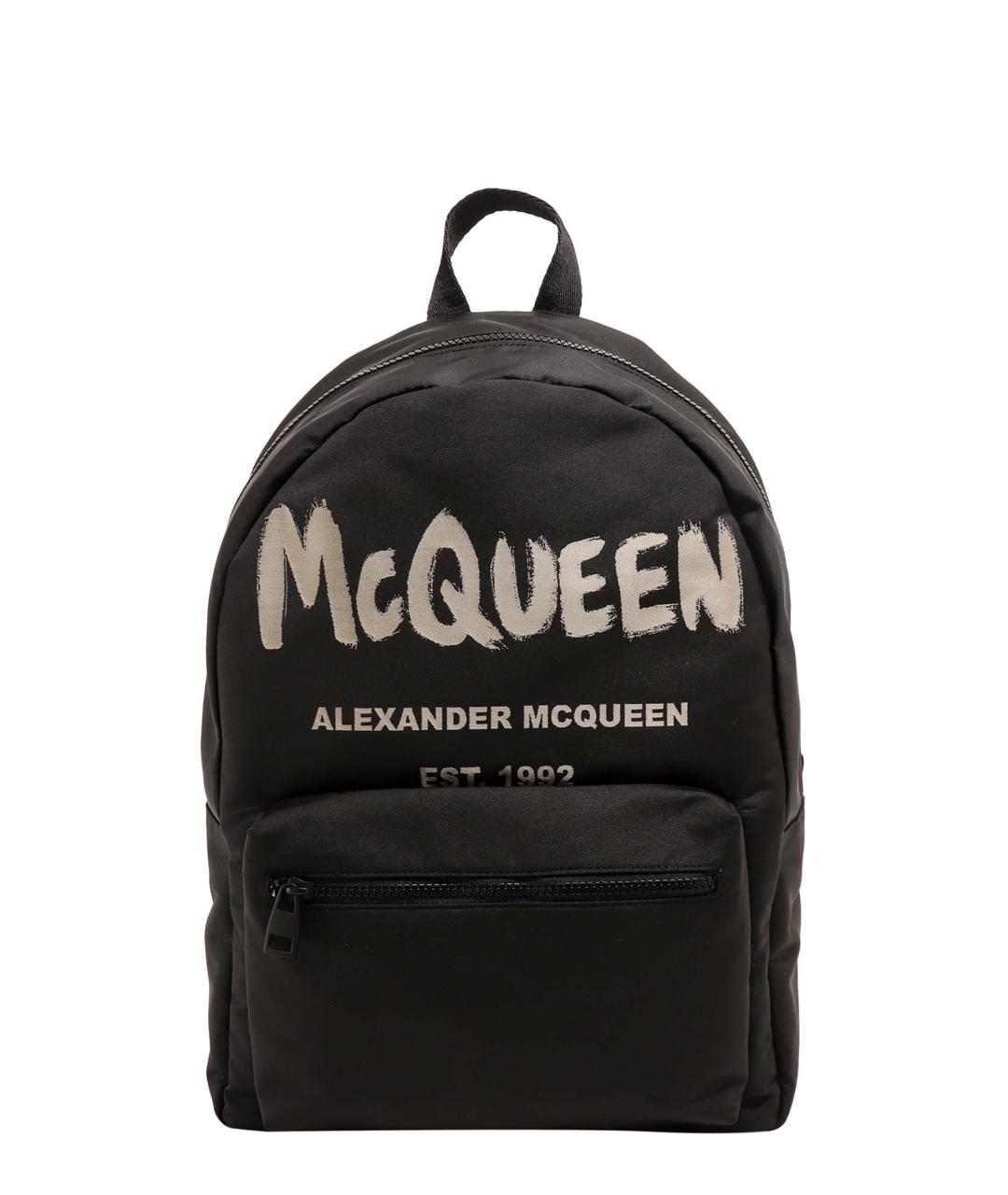 ALEXANDER MCQUEEN Черный тканевый рюкзак, фото 1