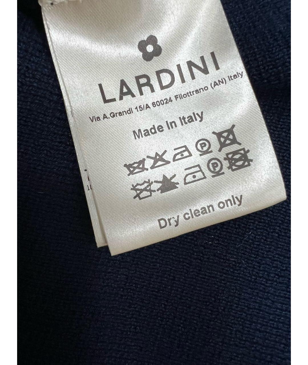 LARDINI Темно-синий хлопковый кардиган, фото 4