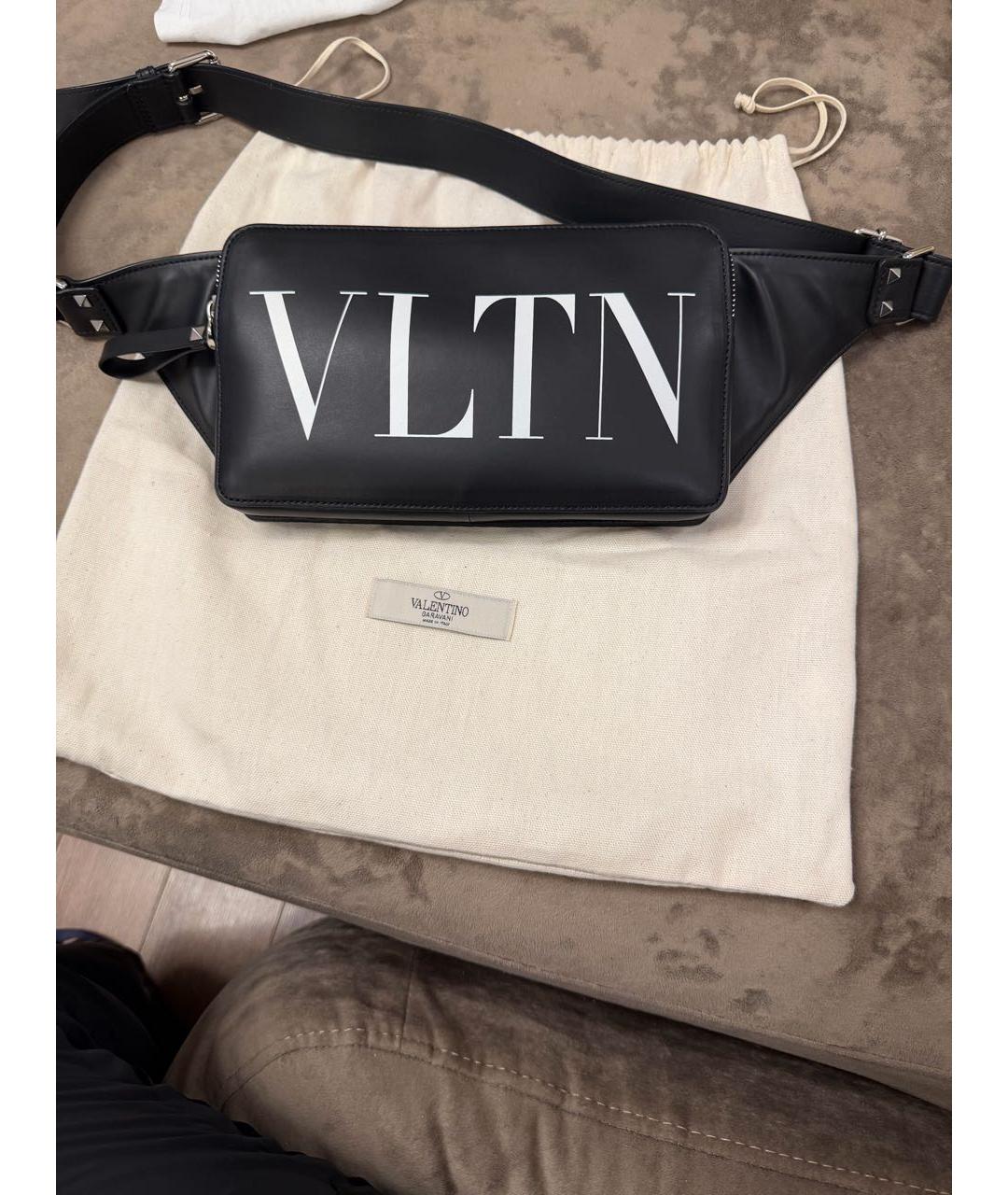 VALENTINO Черная кожаная поясная сумка, фото 6