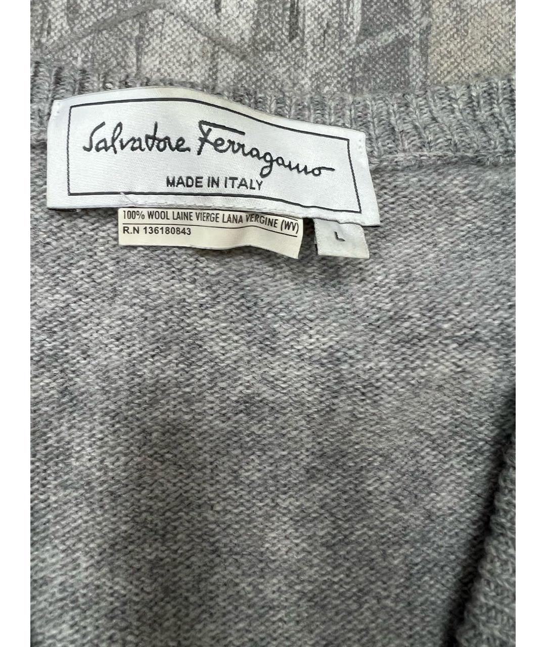 FERRAGAMO Серая шерстяная жилетка, фото 3