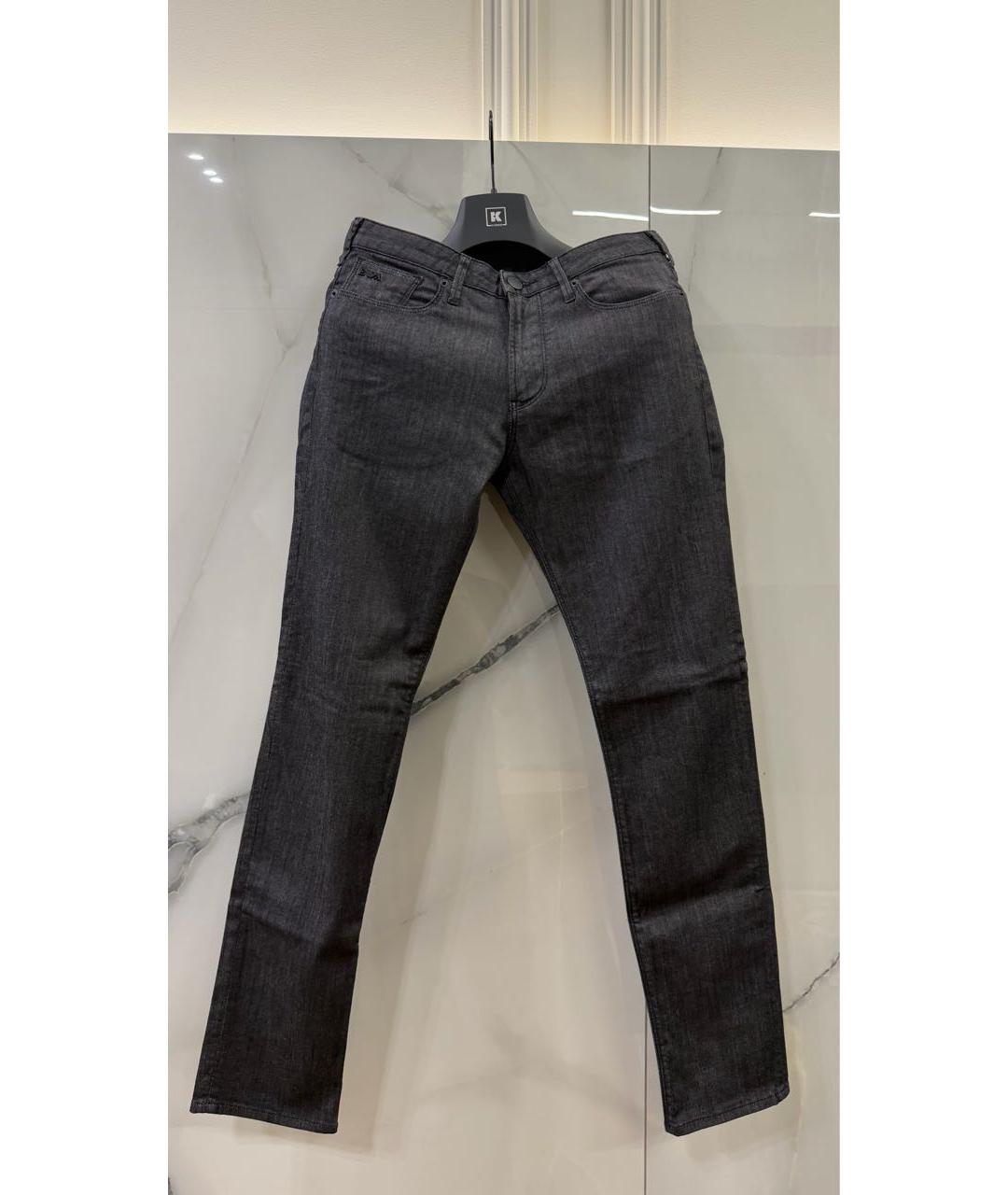 EMPORIO ARMANI Черные хлопко-эластановые прямые джинсы, фото 5