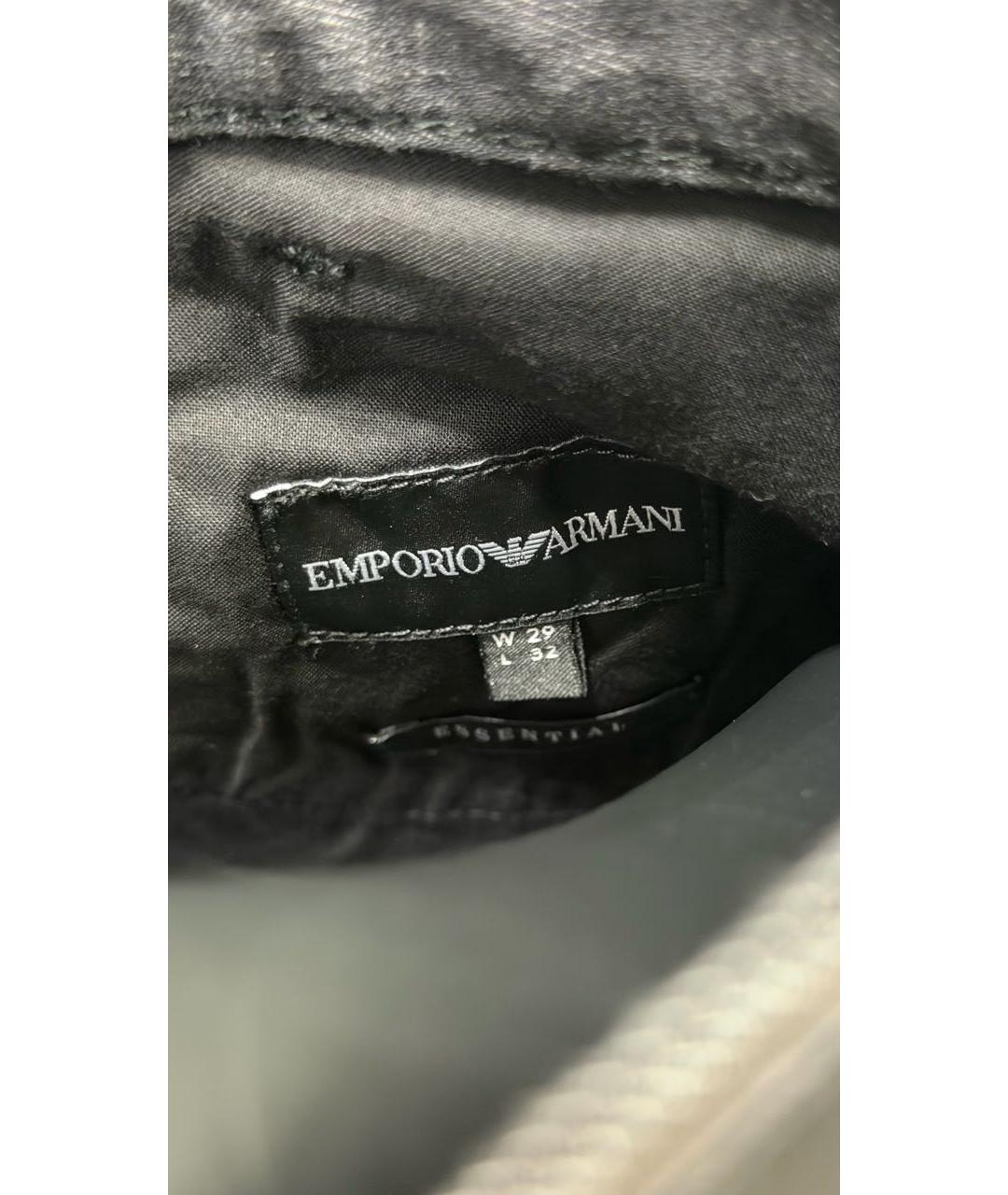 EMPORIO ARMANI Черные хлопко-эластановые прямые джинсы, фото 3