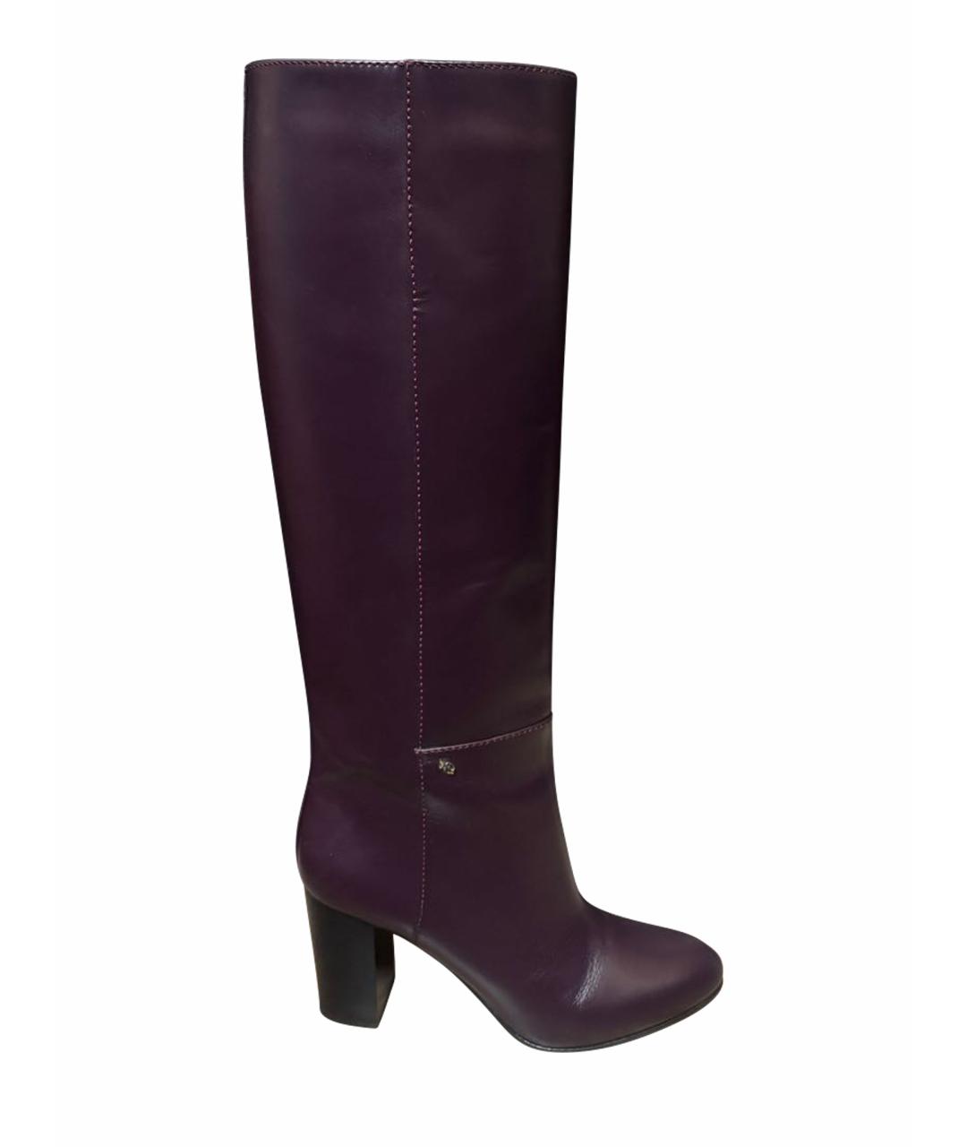 DSQUARED2 Фиолетовые кожаные сапоги, фото 1