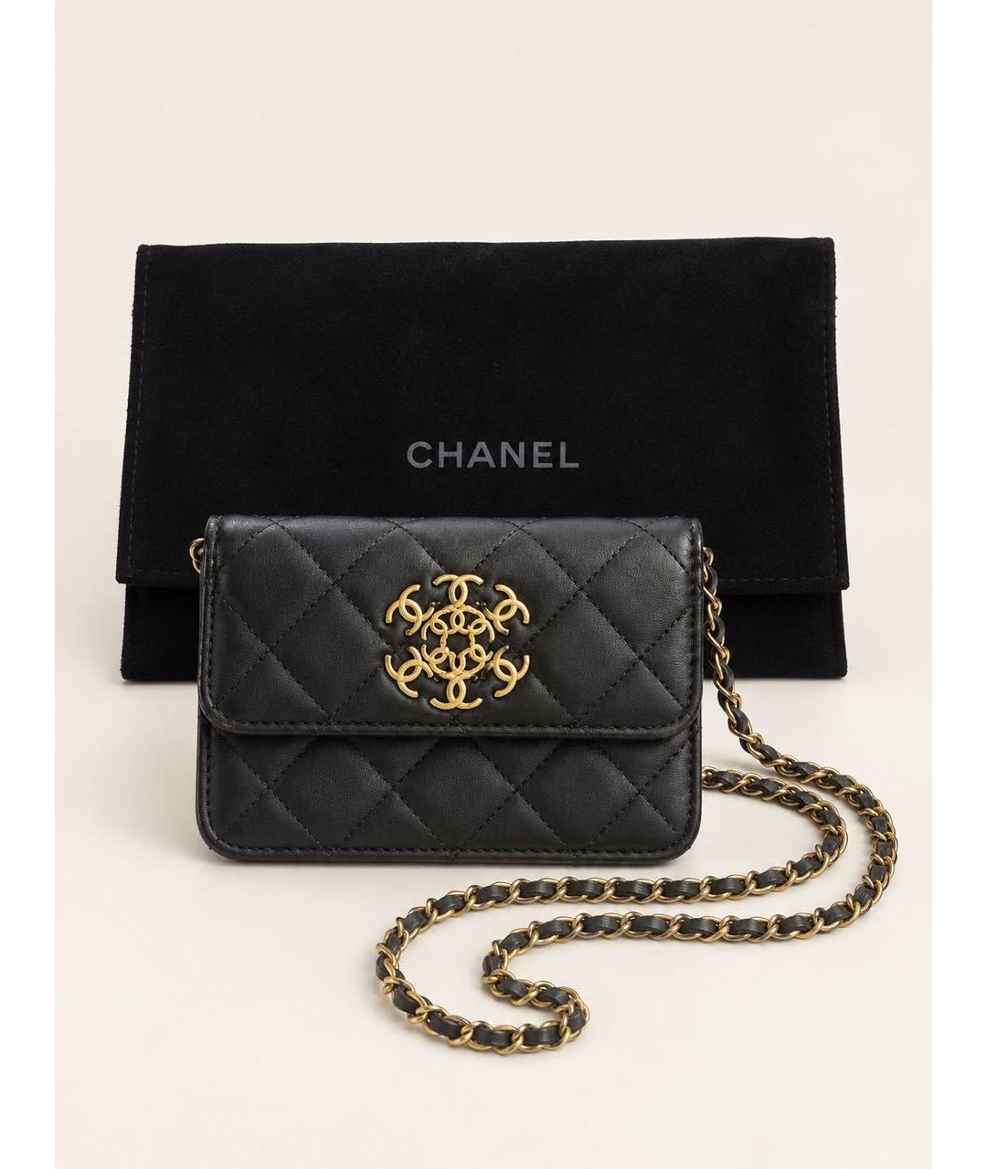 CHANEL Черная кожаная сумка через плечо, фото 4