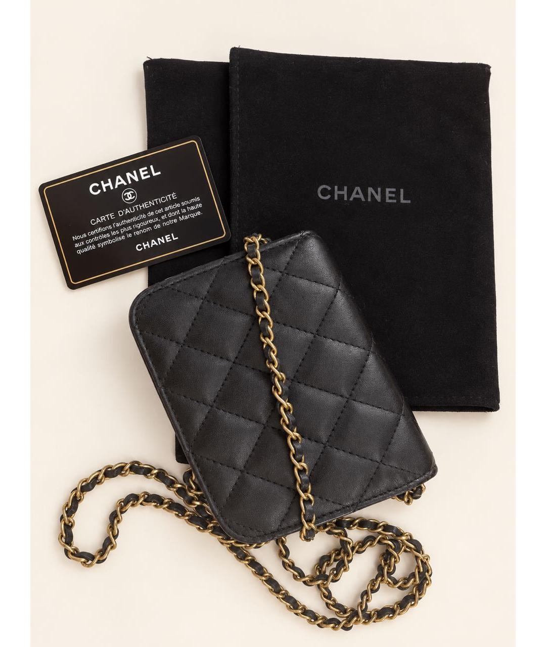 CHANEL Черная кожаная сумка через плечо, фото 3