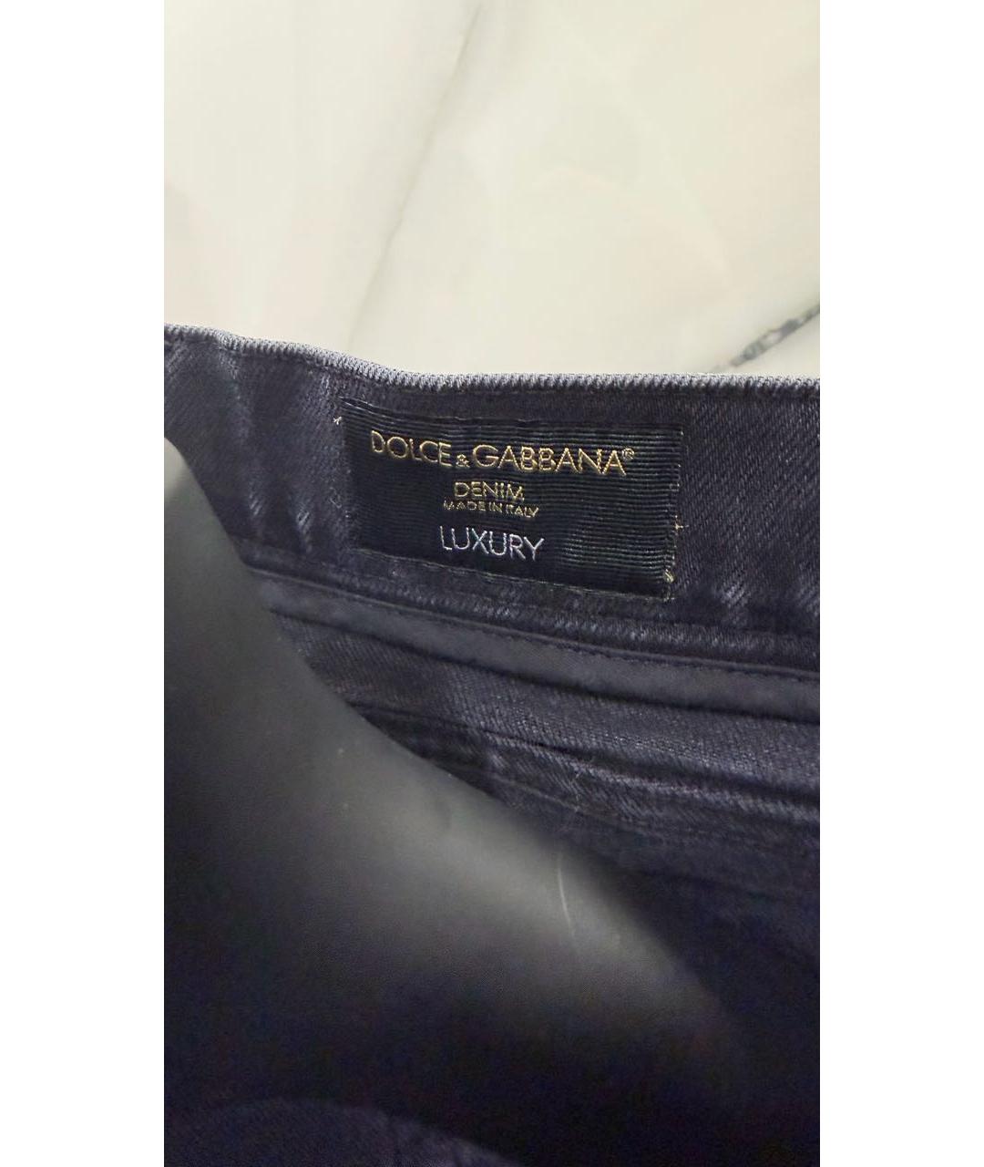 DOLCE&GABBANA Черные хлопко-эластановые прямые джинсы, фото 3