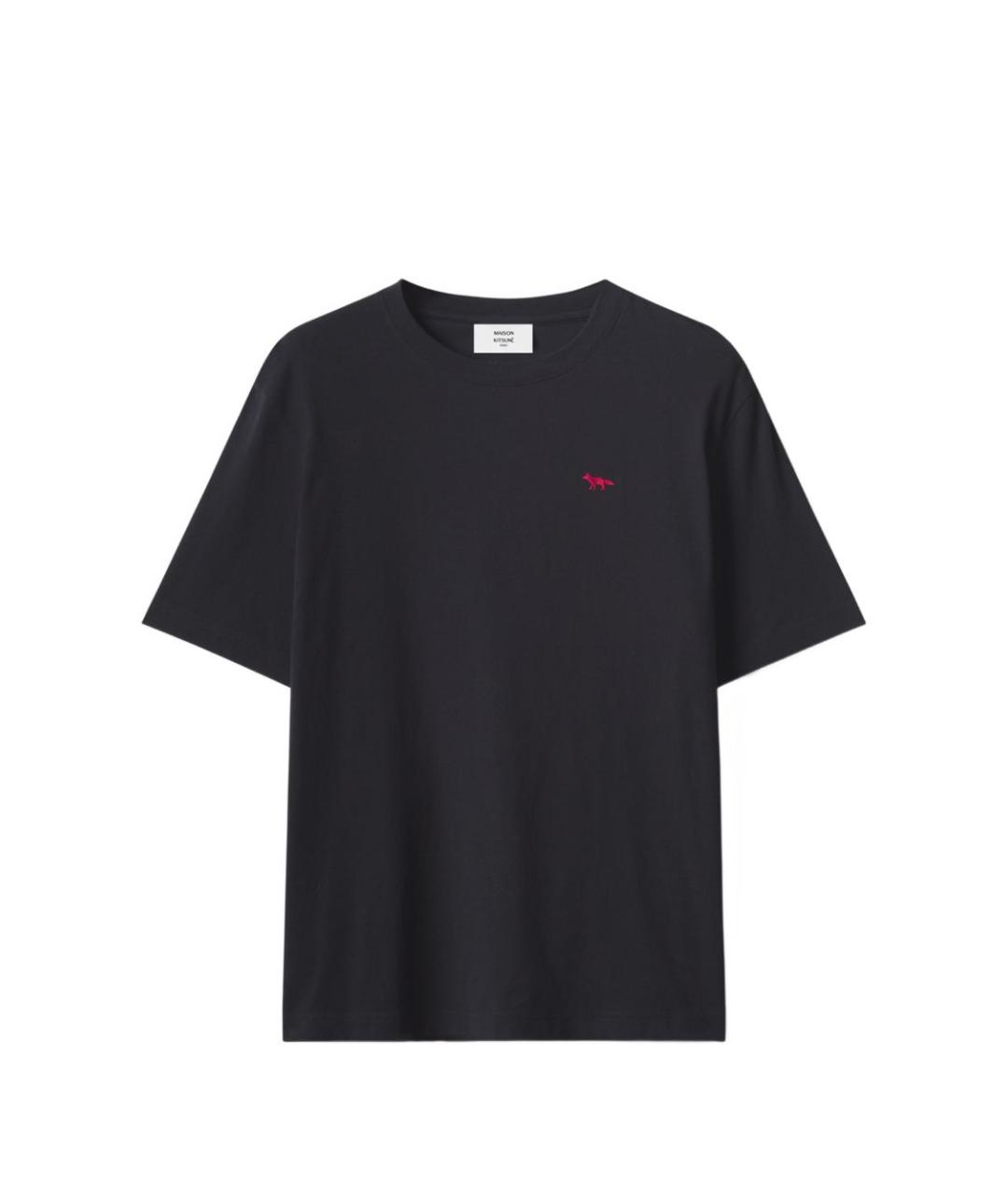 MAISON KITSUNE Черная хлопковая футболка, фото 1