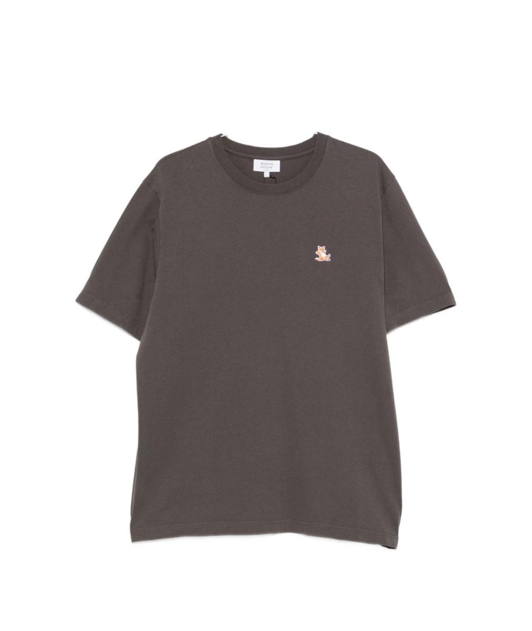 MAISON KITSUNE Серая хлопковая футболка, фото 1