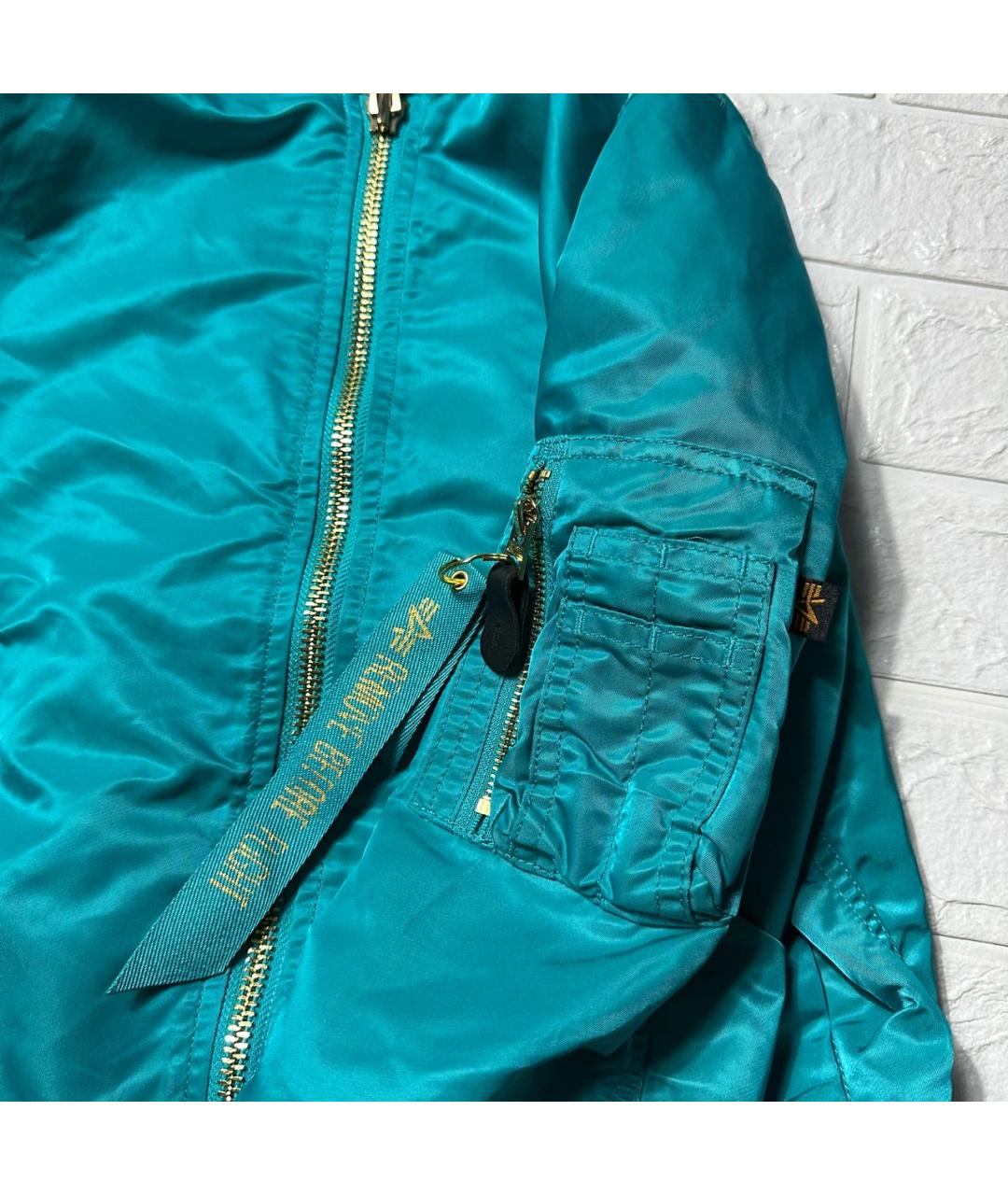 ALPHA INDUSTRIES Бирюзовая нейлоновая куртка, фото 5