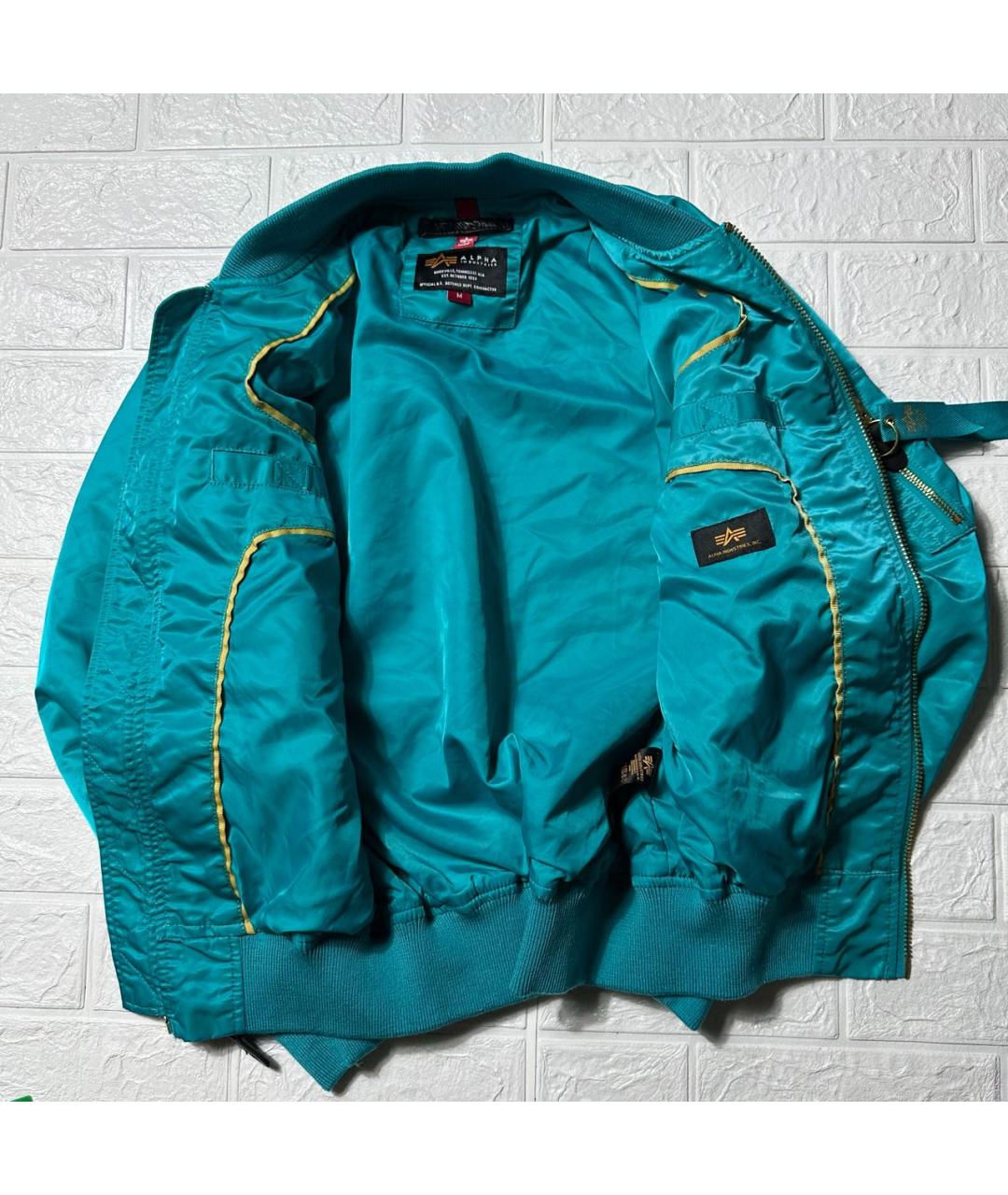 ALPHA INDUSTRIES Бирюзовая нейлоновая куртка, фото 4