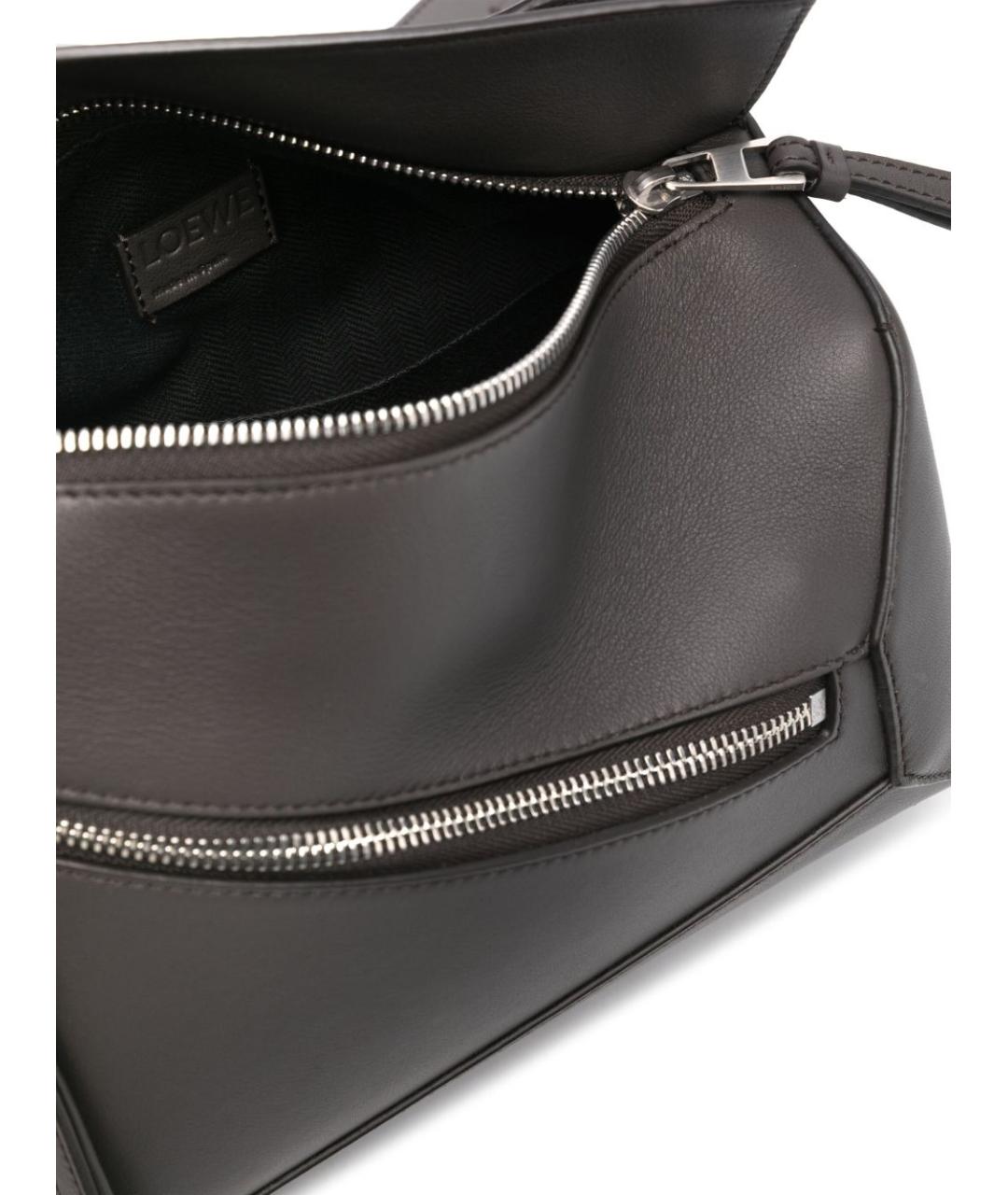 LOEWE Антрацитовая кожаная сумка на плечо, фото 2