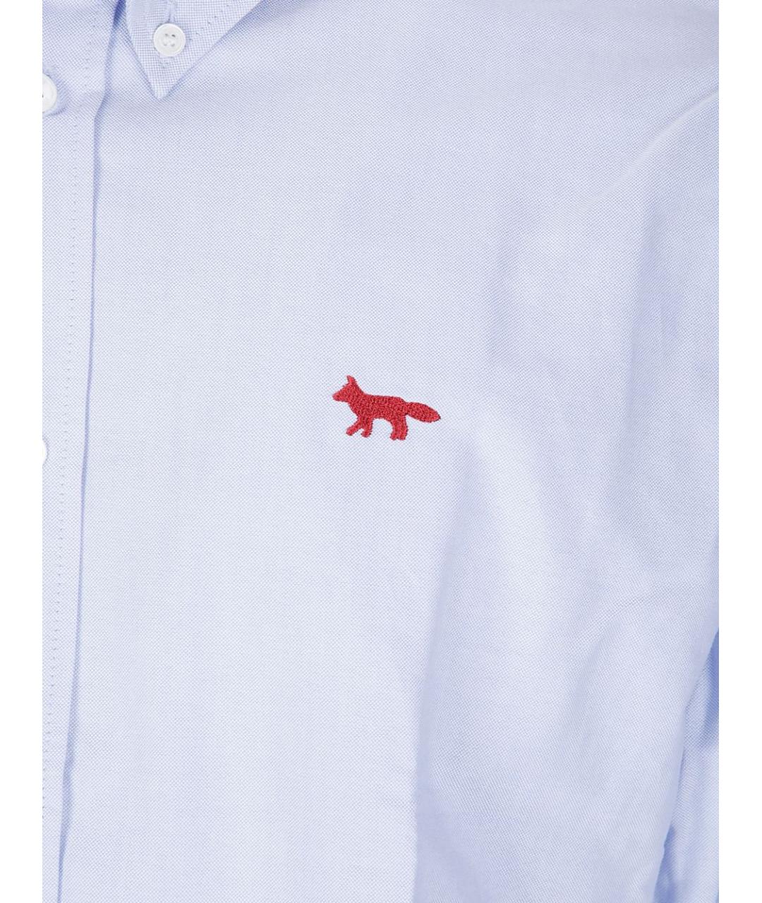MAISON KITSUNE Голубая хлопковая кэжуал рубашка, фото 2